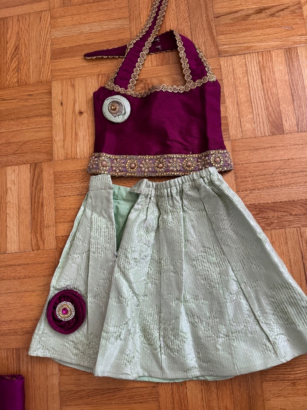 0-6 months baby lehenga halter top